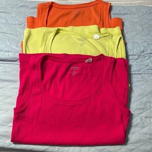 Set of 3 rib knit tank tops size 0 Chico sizing